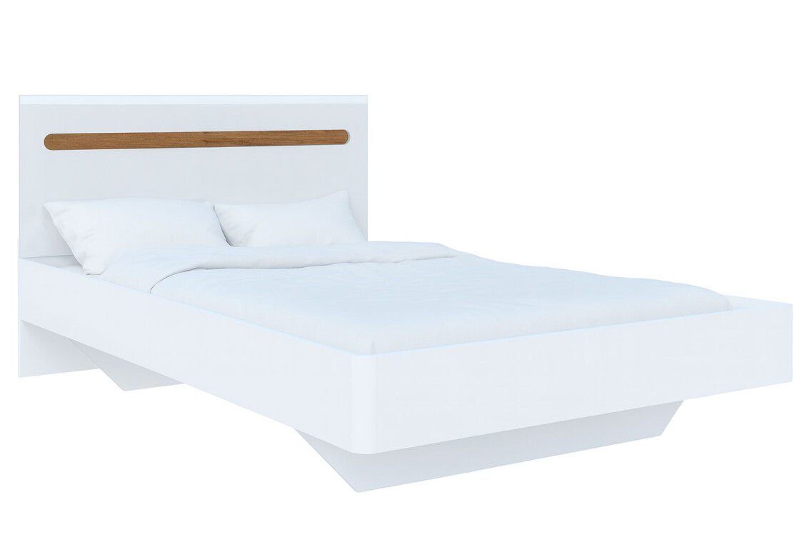 Ліжко Бянко (без вкладу) 140х200 см, Біле з вставкою дуб аппалачі 3