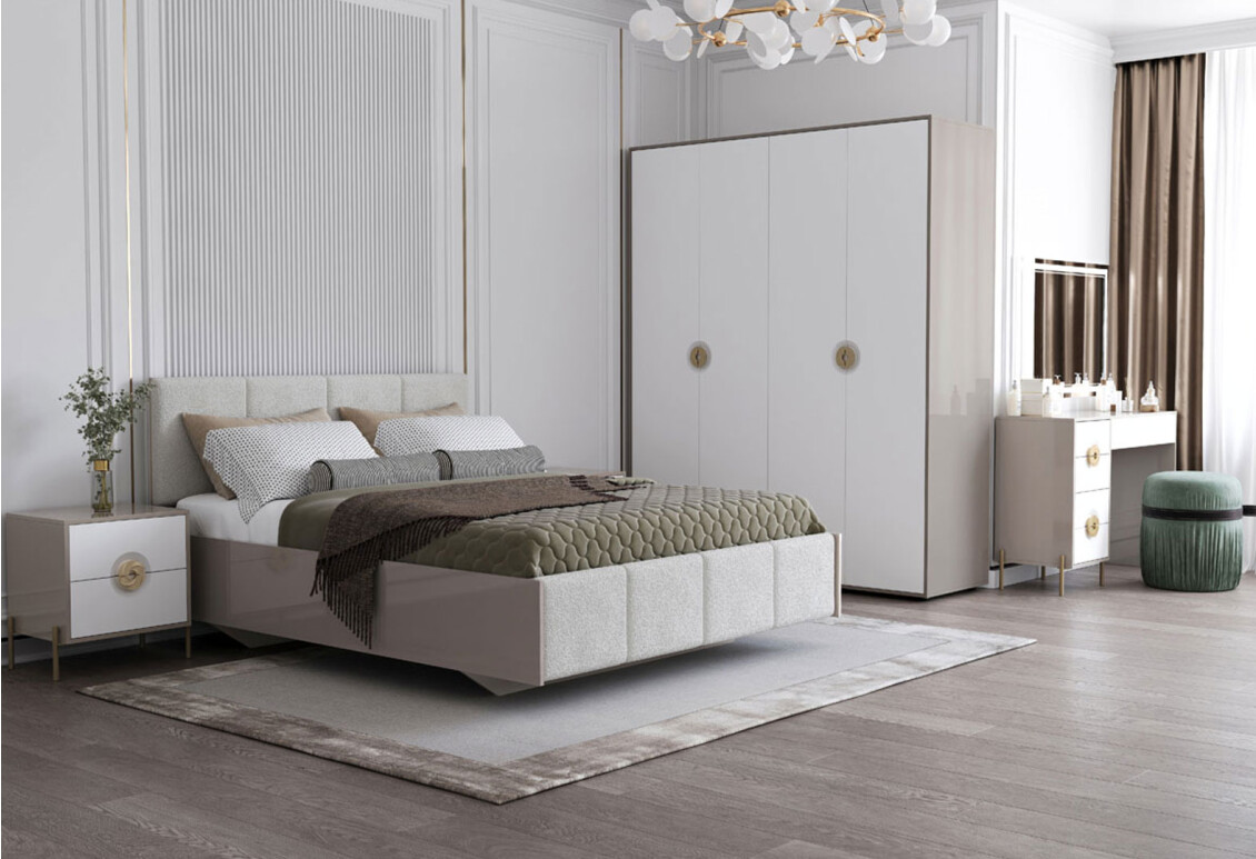 Ліжко Фуріоза 160х200 см (без вкладу), Глиняний сірий, лак / тк. Bellini 05 3