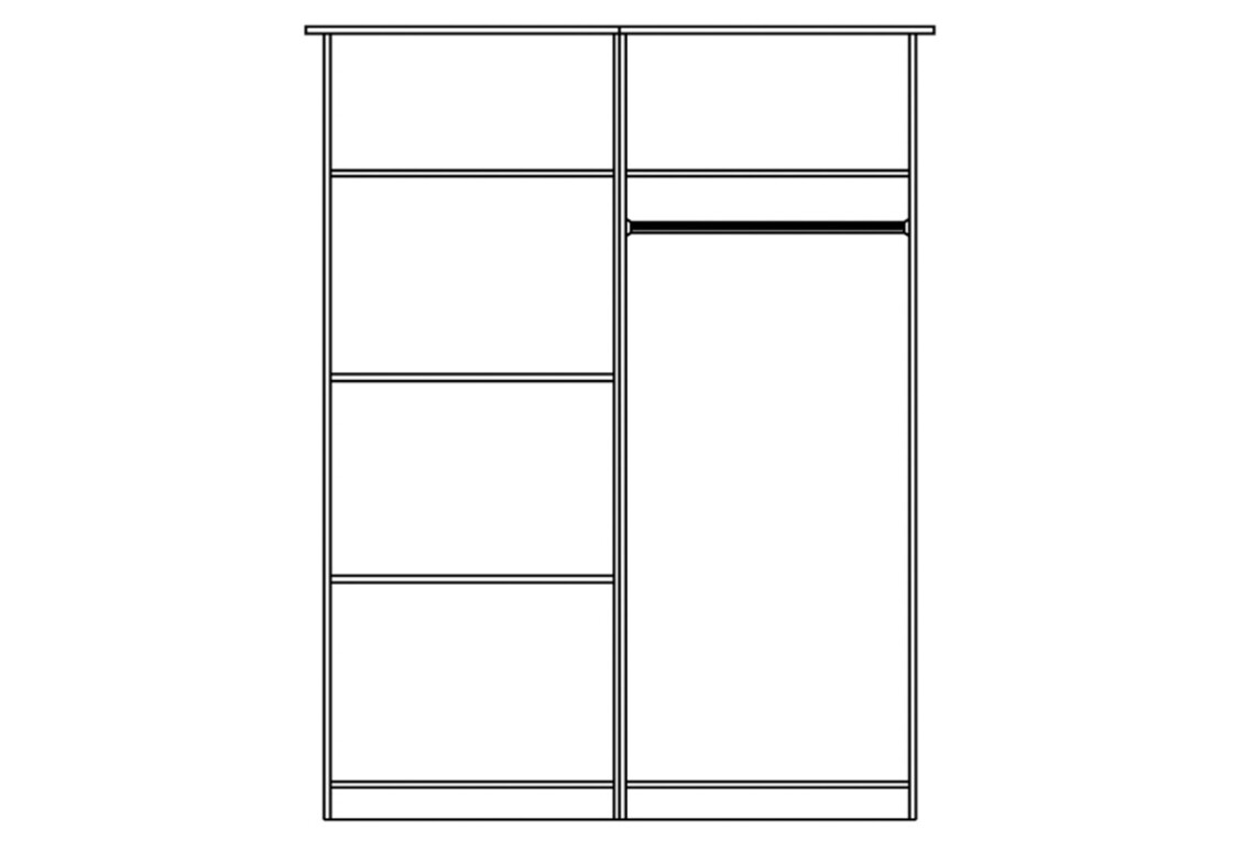 Шафа Кім New 4-дверна з дзеркалом 170 см Дуб артизан/Білий 3