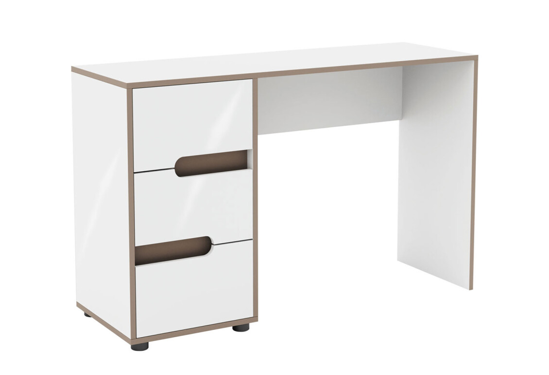 Туалетний столик Лінда з 3 шухлядами 120 см, Німфеа Альба, лак, вставки тоффі